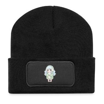 Anime Girl Cat Japan Kawaii Cat Lover - Beanie recyclé à patch - noir - Devant