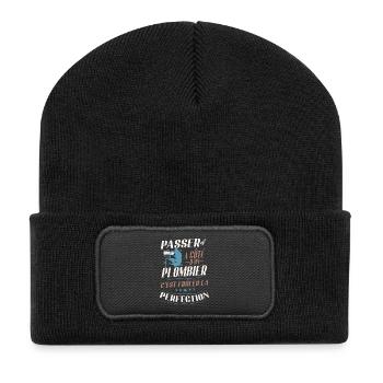 Humour Plombier Frôler la Perfection - Beanie recyclé à patch - noir - Devant