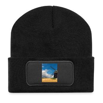 Mill among golden fields - Recycled Patch Beanie - black - Front