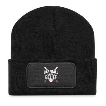 Christlicher Baseballspieler Bibelglaube Jesus Christus - Recycelte Patch Beanie - Schwarz - Vorne