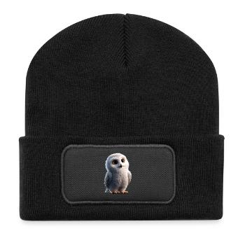Snowy Owl White Owl Owl Owl Owl Snow Owl - Recycled Patch Beanie - black - Front