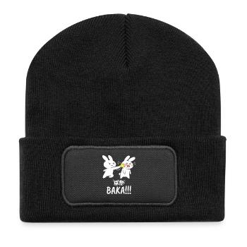 Baka Rabbit Slap Anime Otaku japonais drôle - Beanie recyclé à patch - noir - Devant
