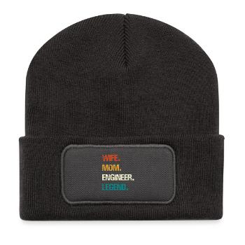 Engineer Legend – Starke Frauen Technik - Recycelte Patch Beanie - Dunkelgrau - Vorne