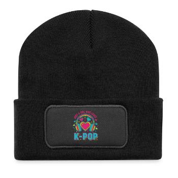 Just a girl, das koreanische K-Pop-Musik liebt - Recycelte Patch Beanie - Schwarz - Vorne
