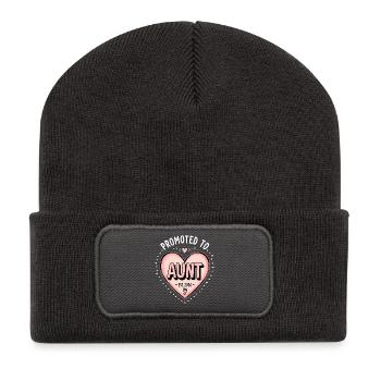Tante 2026 Tante 2026 Befördert zu Tante 2026 - Recycelte Patch Beanie - Dunkelgrau - Vorne