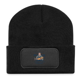 Fang diesen Moment ein: Angeln - Recycelte Patch Beanie - Schwarz - Vorne