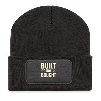 Built Not Bought Maker Statement - Recycled Patch Beanie - dark grey - Front