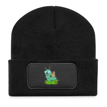 Nourriture pour chenilles - Beanie recyclé à patch - noir - Devant