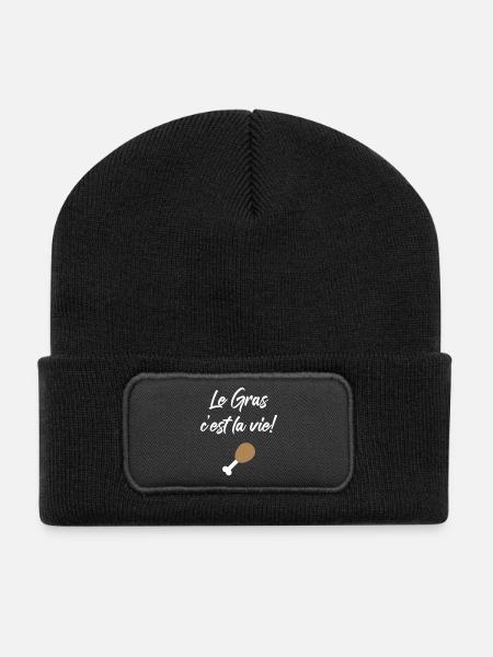 Le Gras c'est la vie! Karadoc-Kult - Recycelte Patch Beanie - Schwarz