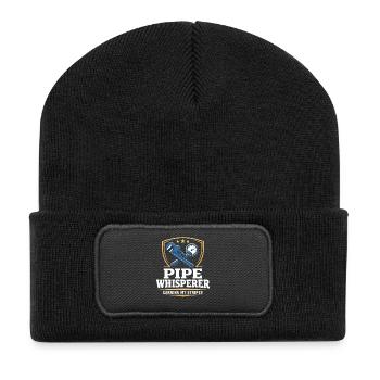Pfeifenflüsterer, Klempnerhandwerk, Humor-geschenk - Recycelte Patch Beanie - Schwarz - Vorne