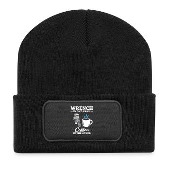 Pfeifenflüsterer, Klempnerhandwerk, Humor-geschenk - Recycelte Patch Beanie - Schwarz - Vorne