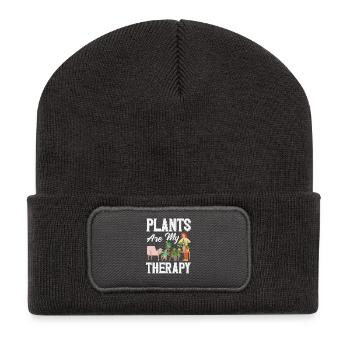 Pflanzenliebhaber Pflanzen Sind Meine Therapie - Recycelte Patch Beanie - Dunkelgrau - Vorne