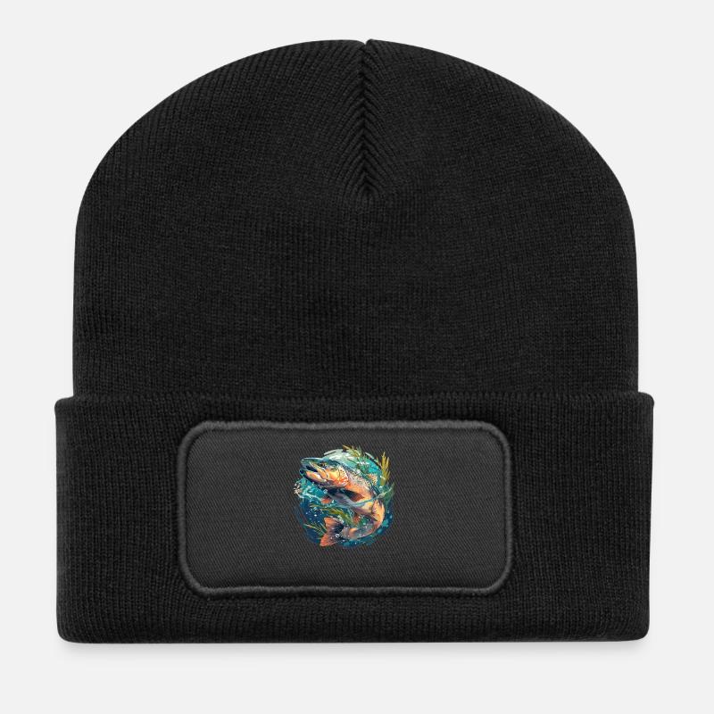 Saumon Saumon - Beanie recyclé à patch - noir