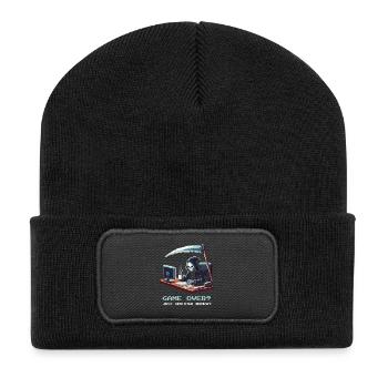 Game Over Alltag | Bestatter Jobhumor - Recycelte Patch Beanie - Schwarz - Vorne
