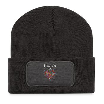 Carnival confetti in the heart of Shrovetide Carnival - Recycled Patch Beanie - dark grey - Front