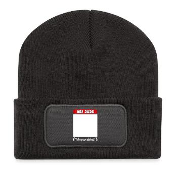 Abi 2026 Abitur Abschluss Gästebuch Abiturient - Recycelte Patch Beanie - Dunkelgrau - Vorne
