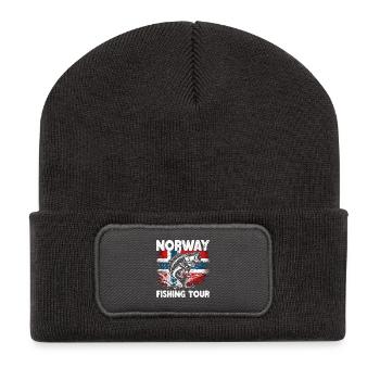 Norway Fishermen Fish Fishing Anglers Norway - Recycled Patch Beanie - dark grey - Front