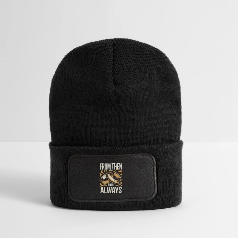 Hochzeitstag des Ehepaares 2026 Ehemann und Ehefrau Recycelte Patch Beanie