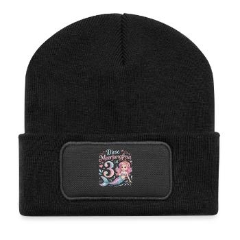 Cette sirène a 3 ans de filles - Beanie recyclé à patch - noir - Devant