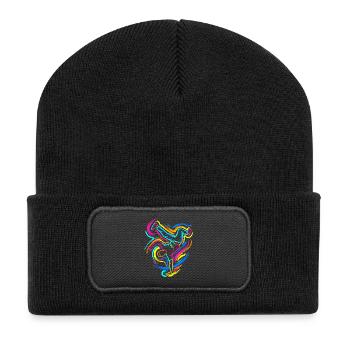 Breakdance - Recycelte Patch Beanie - Schwarz - Vorne