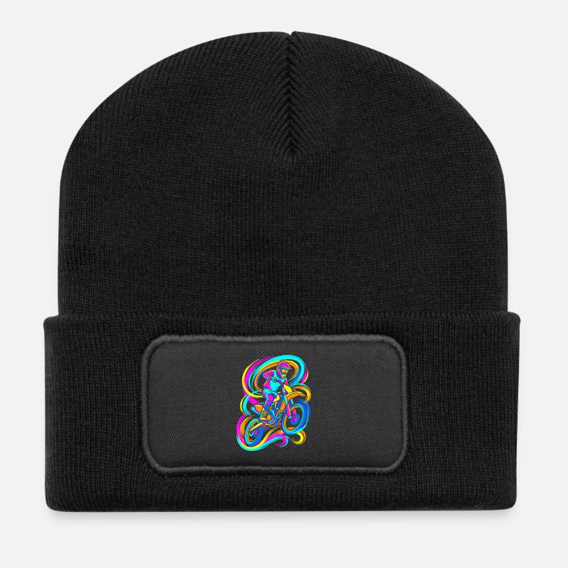 Motocross Fahrer - Recycelte Patch Beanie - Schwarz