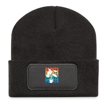 Retro Plant Lovers Succulents - Recycled Patch Beanie - dark grey - Front