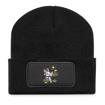 Ostern Hase Stern Cartoon für Babys - Recycled Patch Beanie - black - Front