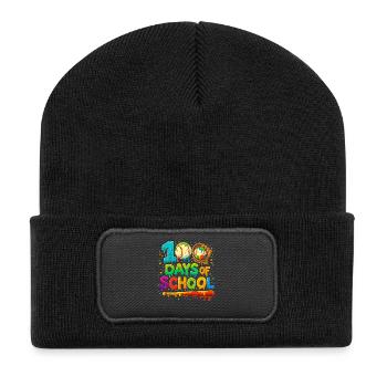 100 Days School Color Explosion - Recycled Patch Beanie - black - Front