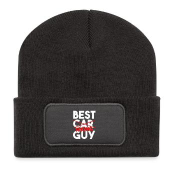 Meilleur gars de randonnée Art drôle de marcheur en plein air - Beanie recyclé à patch - charbon - Devant