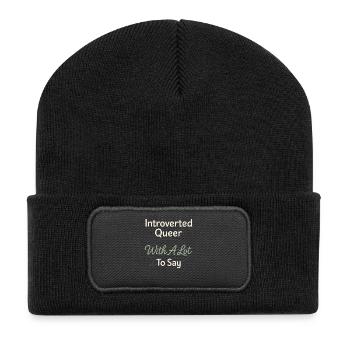 Queer trans reaffirms love of comfort identity - Recycled Patch Beanie - black - Front