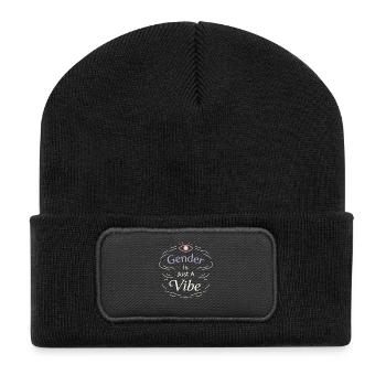 Queer trans reaffirms love of comfort identity - Recycled Patch Beanie - black - Front
