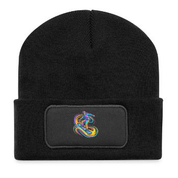 Snowboarder - Recycelte Patch Beanie - Schwarz - Vorne