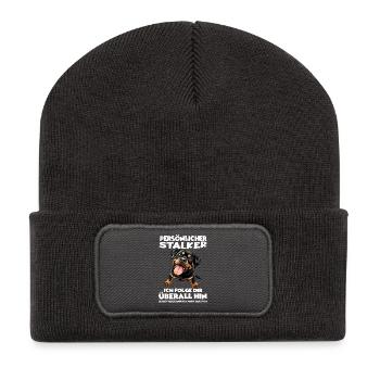 Rottweiler T Hundehalter Gassi Bekleidung Rotti Ro - Recycelte Patch Beanie - Dunkelgrau - Vorne