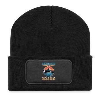 Funny Orca - Recycelte Patch Beanie - Schwarz - Vorne