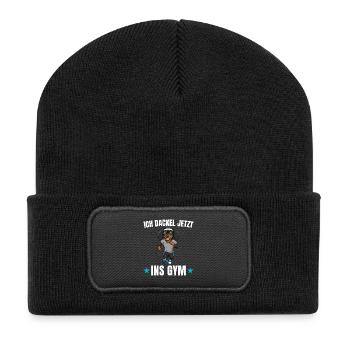 Workout I'm going to the gym now - Recycled Patch Beanie - black - Front