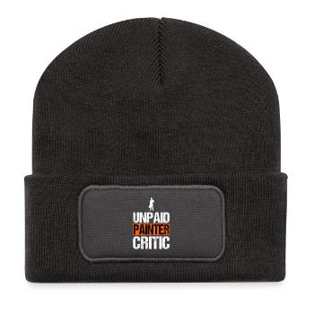 Unpaid Painter Critic Funny Handyman Decorator - Recycled Patch Beanie - dark grey - Front