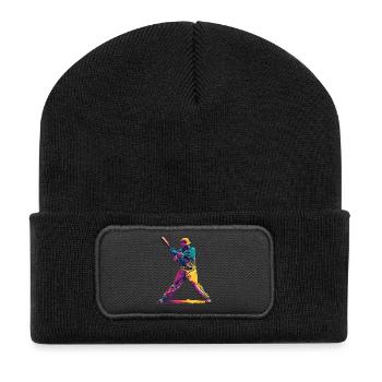 Color Explosion Baseball Bat - Recycled Patch Beanie - black - Front
