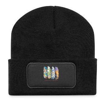 Amalfi Coast Design – Italy Holiday Motif - Recycled Patch Beanie - black - Front