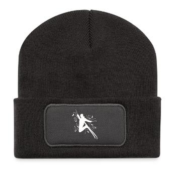 Ski alpin Sports d’hiver Ski nordique - Beanie recyclé à patch - charbon - Devant