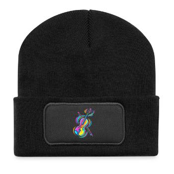 violon - Beanie recyclé à patch - noir - Devant