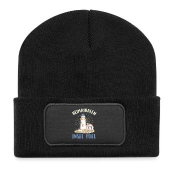 Baltic Sea Holiday HEIMATHAFEN INSEL POEL Lustig - Recycled Patch Beanie - black - Front