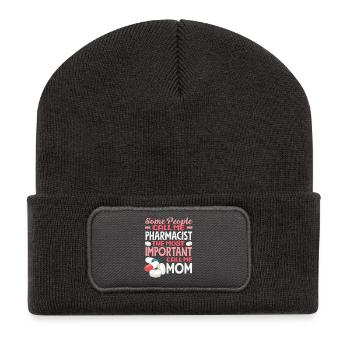 Apothekerin Mama Pharmazietechnikerin Mutter - Recycelte Patch Beanie - Dunkelgrau - Vorne
