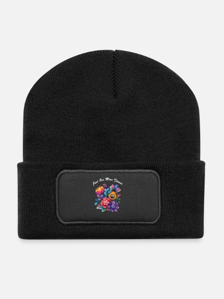 Just One More Flower Garten Blumen Gärtner - Recycelte Patch Beanie - Schwarz