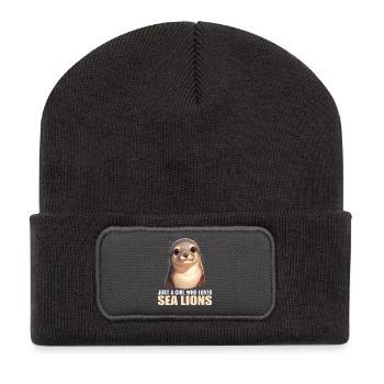 Lions de mer Lion de mer - Beanie recyclé à patch - charbon - Devant