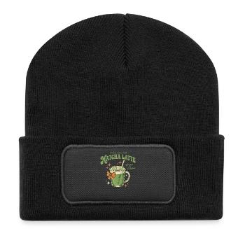 Matcha Club Matcha Latte Whisked To Perfection - Recycled Patch Beanie - black - Front
