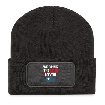 EMT avancé en soins intensifs comme identité - Beanie recyclé à patch - charbon - Devant