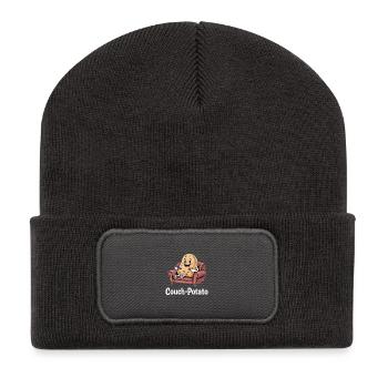 Couch Potato Funny Lazy Series Junkie - Recycled Patch Beanie - dark grey - Front