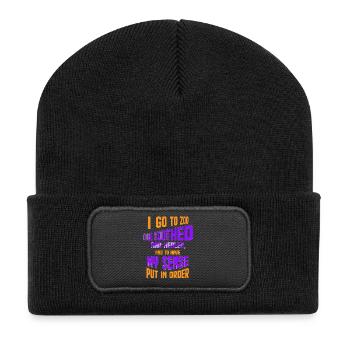 Safari Afrique : Savane faunique du Serengeti - Beanie recyclé à patch - noir - Devant