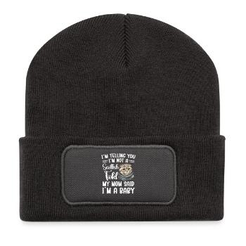 Cocos Fold Mom costume Chat Lover Peluche - Beanie recyclé à patch - charbon - Devant