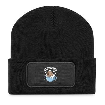 CAPPYCINO Drôle de dicton au café de capybara pour - Beanie recyclé à patch - noir - Devant